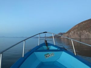 Arriving to Carmen Island via boat