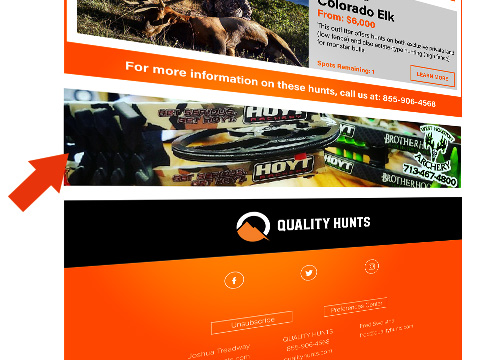 Quality Hunts Newsletter example banner - full-size